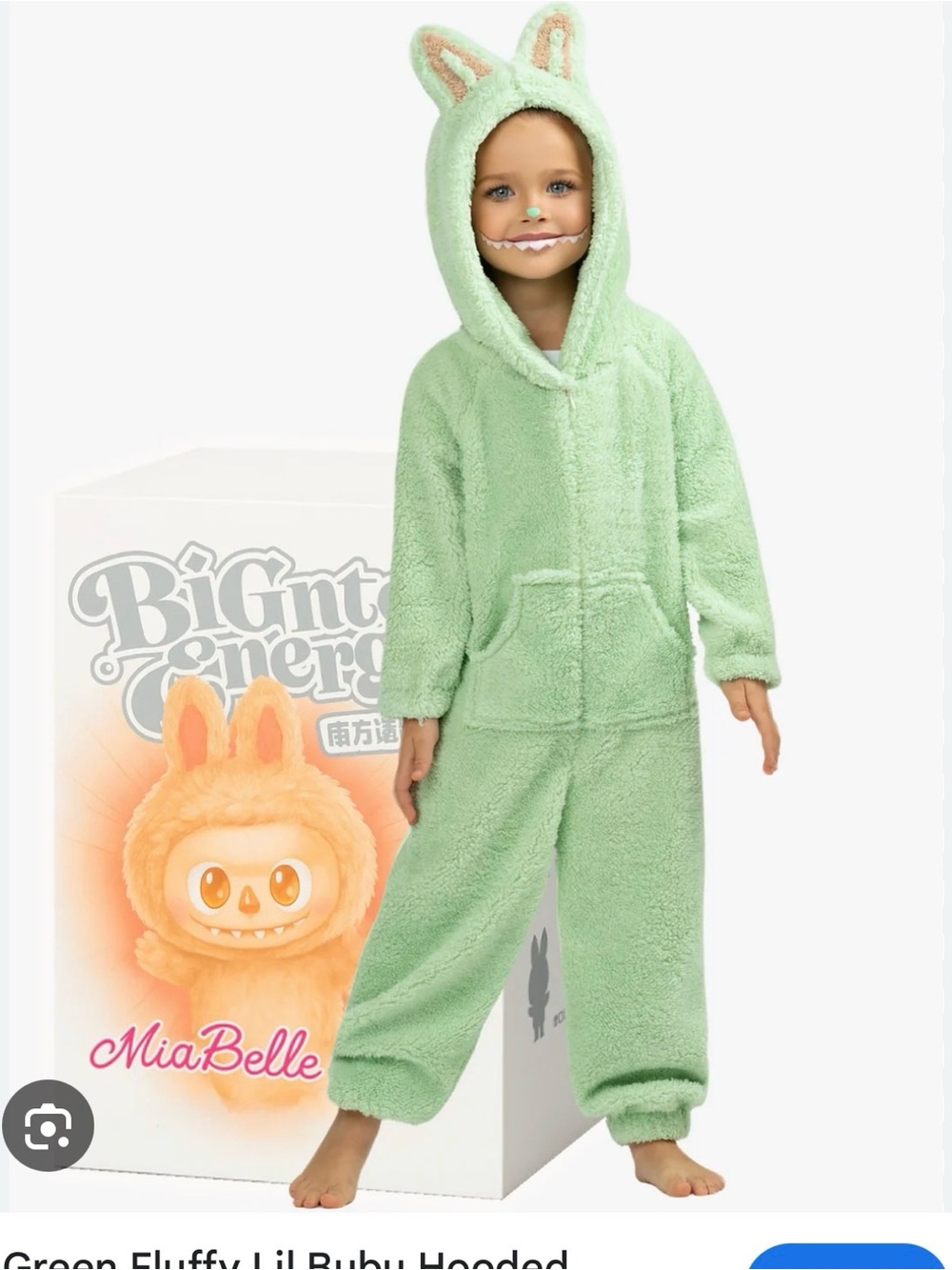 MiaBelle Kids' Mint Green Labubu Costume
